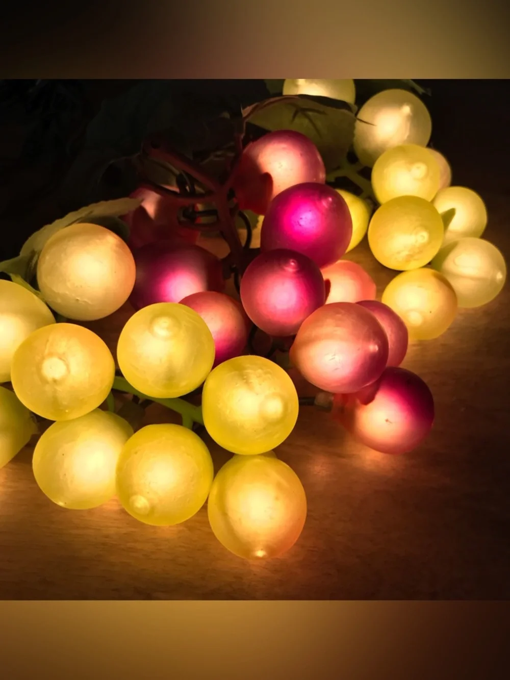Outdoor Clustered Grape String Lights - Green and Purple LED Decor